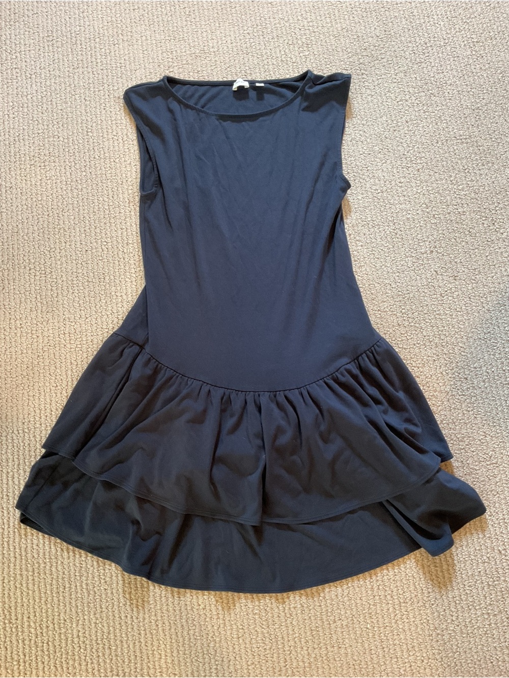 Wilfred Navy Tiered Ruffle Knit Dress